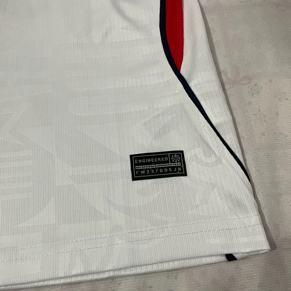 Nike White and Red England #9 Football Jersey
